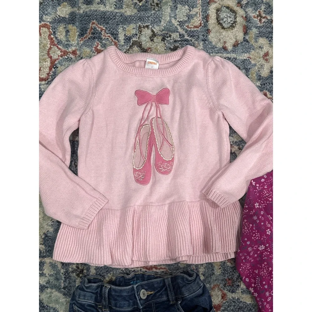 Lands End Gymboree‎ Girls 6/6x Pink Purple Blue Floral Denim 3pc Bundle